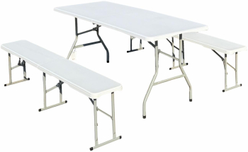Seturi de mobilier HR SET MASA CU 2 BANCI PLASTIC PLIABILE 