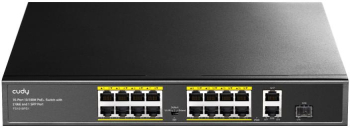 Switch-uri CUDY 16-Port 10/100M PoE+ Switch 2 Gigab 