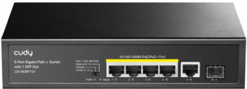 Switch-uri CUDY 5-Port Gigabit PoE+ Switch 1 SFP
