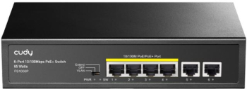 Switch-uri CUDY 6-Port 10/100M PoE+ Switch 60W 
