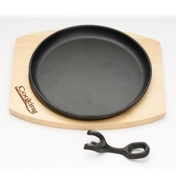 Tigai si seturi PLATOU SERV FONTA ROTUND D22CM BAZA LEMN 