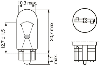 Bec 12V W3W 3W Eco Set 10 Buc Bosch 