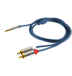 Cablu Audio Mufa Stereo Metalic 3 5 Mm - 2 Prize Metalice Rca 1 M 