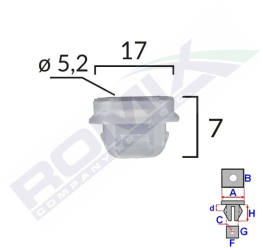 Clips Fixare Interior Pentru Bmw 7X17Mm Alb Set 10 Buc 
