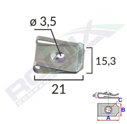 Clips Fixare Metalic 21X15.3Mm Universal Set 10 Buc 