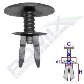 Clips Fixare Parbriz Pentru Grup Vag - Negru Set 10 Buc 