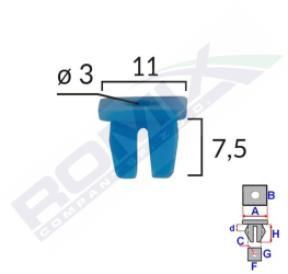 Clips Fixare Pentru Grup Vag/ Citroen/ Fiat/ Alfa - Albastru Set 25 Buc 