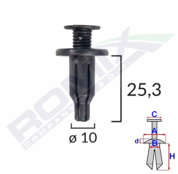 Clips Fixare Pentru Honda/Hyundai/Lexus/Toyota/Kia - Fixare Masca Fata - Negru Set 10 Buc 