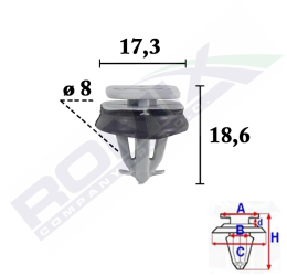 Clips Fixare Pentru Iveco Daily 2006 -8X18.6Mm Gri - Set 10 Buc 