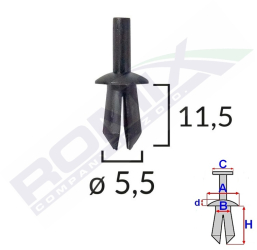 Clips Fixare Pentru Renault/Vw Audi Fiat Seat - Negru Set 25 Buc 