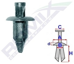 Clips Fixare Pentru Suzuki/Toyota/Kawasaky 6X8.2Mm - Negru Set 10 Buc 