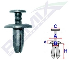 Clips Fixare Pentru Toyota 6X13.3Mm - Negru Set 10 Buc 