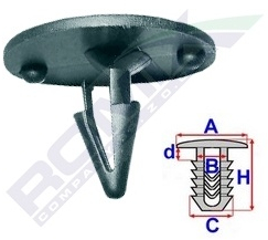 Clips Fixare Pentru Toyota/Ford/Mazda 9.5X21.7Mm - Negru Set 10 Buc 