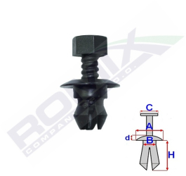 Clips Fixare Pentru Vw Audi 8.5X10.6Mm Negru - Set 10 Buc 