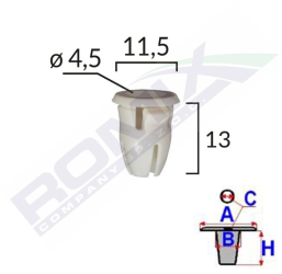 Clips Fixare Prag Pentru Mercedes 11.5X13Mm - Alb Set 25 Buc 
