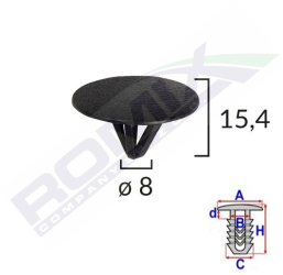 Clips Fixare Protectie Motor Pentru Hyundai Kia 8X15.4Mm Negru Set 10 Buc 