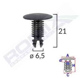 Clips Tapiterie Pentru Citroen/Alfa Romeo/Peugeot - Negru Set 10 Buc 