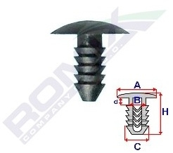 Clips Tapiterie Pentru Fiat/Grup Vag 7X17.9Mm - Gri Set 10 Buc 