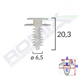 Clips Tapiterie Pentru Fiat/Lancia/Alfa Romeo - Alb Set 10 Buc 