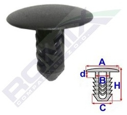 Clips Tapiterie Pentru Fiat/Lancia/Alfa Romeo - Negru Set 10 Buc 