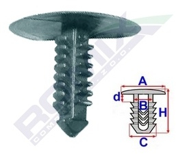 Clips Tapiterie Pentru Ford 7X22.5Mm - Negru Set 10 Buc 