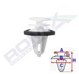 Clips Tapiterie Pentru Ford 9.6X21.9Mm Alb - Set 10 Buc 
