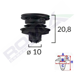 Clips Tapiterie Pentru Grup Vag - Negru Set 10 Buc 
