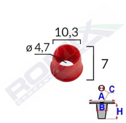Element Fixare Elemente Exterioare Pentru Mercedes 10.3X7Mm Rosu Set 100 Buc 