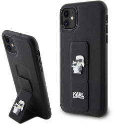 Carcasa Profesionala Karl Lagerfeld iPhone 11 Neagra Gripstand Saffiano 