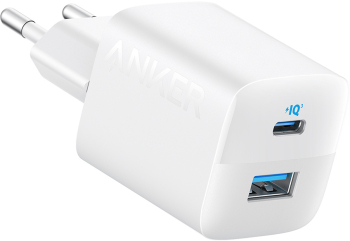 Incarcator Anker de 33W cu 1 port USB-A si 1 port USB-C alb. 