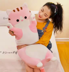 Jucarie de plus Mascota Pisica Roz 50cm 