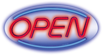 Lumina Albastra Neon Open pentru Reclama si Afisajuri. 