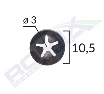 Saiba Fixare Tapiterie Universal - Negru - 10.5Mm Set 25 Buc 