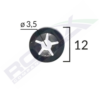 Saiba Fixare Tapiterie Universal - Negru - 12Mm Set 25 Buc 