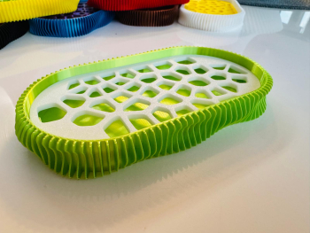 Sapuniera 3D model Wave Lime Alb 