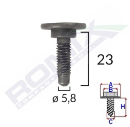 Surub Fixare Alfa Romeo/Fiat/Citroen 5.8X23Mm - Negru Set 5 Buc 