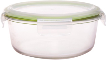 Vas din sticla rotund cu capac din plastic si inchidere ermetica cu silicon 0.950 l KlaussTech 