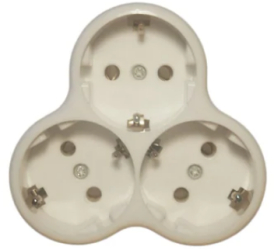 Adaptor Triplu Stea 3 CP Contact cupru Plastic ignifug SPN2305
