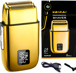 Aparat de Ras Electric Profesional 4D BIRAI® AlphaX Shaver 8500 RPM Acumulator Reincarcabil 3 Viteze Ajustabile Waterproof Display 