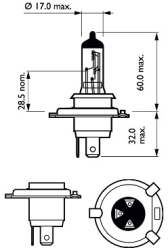 Bec Far H4 60/55W 12V Longer Life Ecovision Philips 