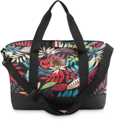 Geanta de voiaj pentru avion negru cu flori femei 40x30x16 cm ZG822 