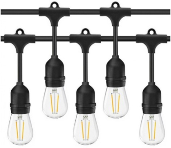 Ghirlanda luminoasa exterior impermeabila 10m fasung E27 lumina calda cu 10 becuri 4W 
