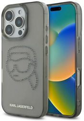 Husa pentru iPhone 16 Pro - Karl Lagerfeld IML Rhinestones KLHCP16LHKHDCELK - Karl Head 