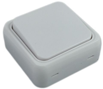 Intrerupator mini Raulconstruct IP44 PT alb aplicat simplu 