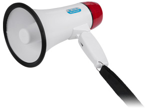 Portavoce Portabila tip Goarna Putere 10W si Diametru 13cm Functie de Sirena si Alimentare pe Baterii 