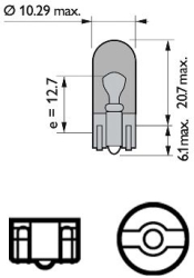 Set 2 Becuri Fara Soclu Wy5W 12V Philips 