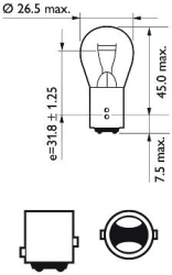 Set 2 Becuri Semnalizare P21/5W 12V Blister Philips 