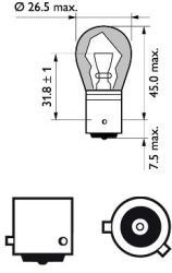 Set 2 Becuri Semnalizare Py21W 12V Blister Philips