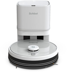 Robot de Aspirare 3 in 1 Schbot F1 Pitbox Autonomie 55-110 minute cu Statie de Golire si Incarcare Automata curațare uscata si umeda Alb 