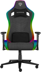 Scaun gaming Genesis TRIT 660 material textil iluminare RGB inaltime ajustabila spatar ajustabil Gri 